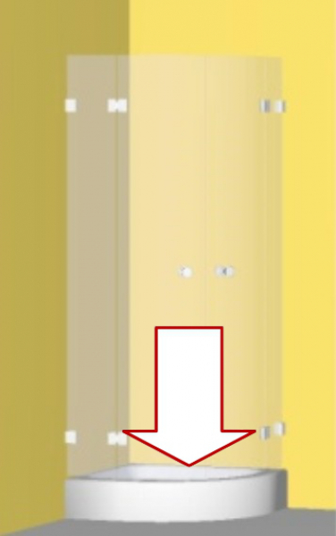 Universal Wasserabweisprofil Typ MARIE, vorgebogen, 2 x 1000 mm lang, für 5, 6, 8 mm Glasstärke