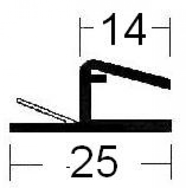 Universal Anschlagprofil 2500 mm lang, für 6 + 8 mm Glasstärke (27,98 EUR / Meter) Universal Anschlagprofil 2500 mm lang, für 6 + 8 mm Glasstärke (27,98 EUR / Meter)